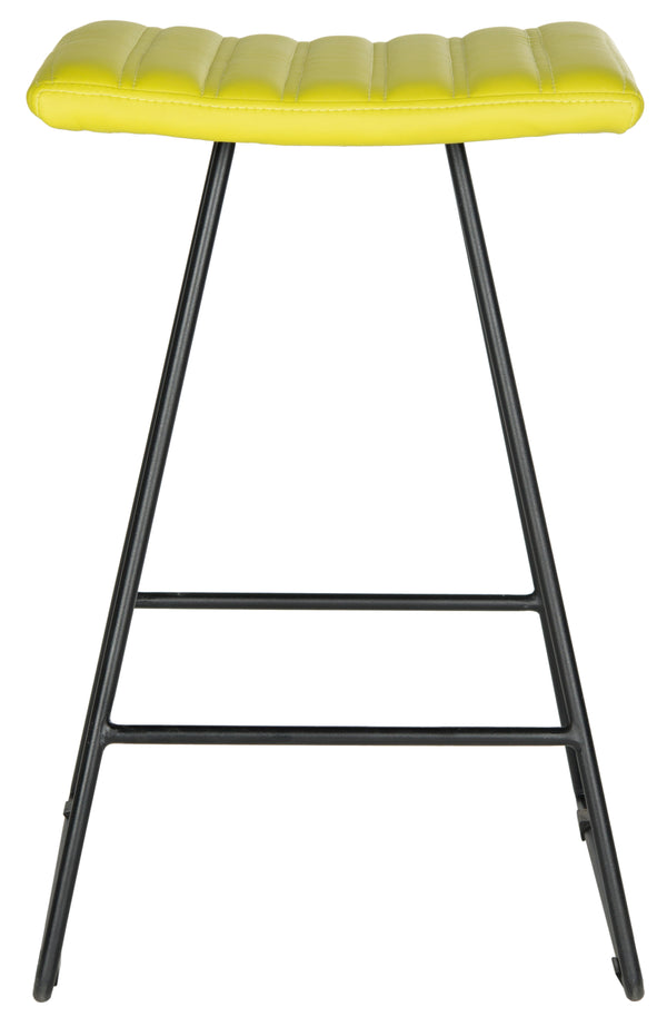 Safavieh Akito Counter Stool In Stylish Green - Modern Barstool For Chic Home & Kitchen Décor Upgrade Green Metal,Pu Fox2011e