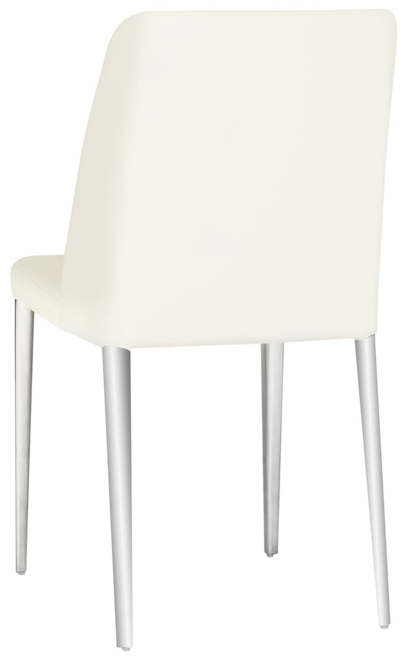 Safavieh BALTIC Side Chairs - Modern Design with Comfortable PU Upholstery for Stylish Dining and Living Spaces White FOX2012A-SET2
