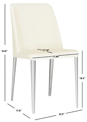 Safavieh BALTIC Side Chairs - Modern Design with Comfortable PU Upholstery for Stylish Dining and Living Spaces White FOX2012A-SET2