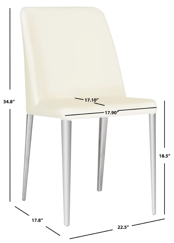 Safavieh BALTIC Side Chairs - Modern Design with Comfortable PU Upholstery for Stylish Dining and Living Spaces White FOX2012A-SET2