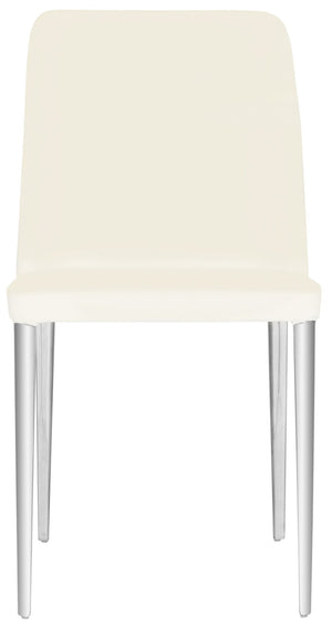 Safavieh BALTIC Side Chairs - Modern Design with Comfortable PU Upholstery for Stylish Dining and Living Spaces White FOX2012A-SET2