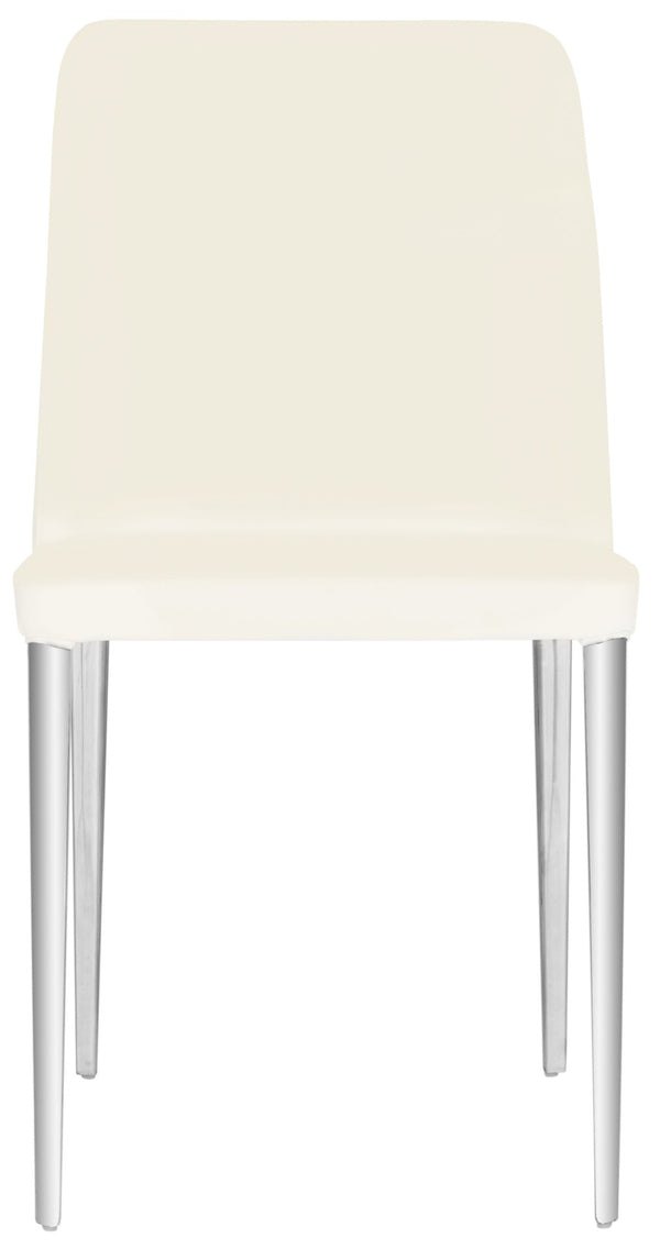 Safavieh BALTIC Side Chairs - Modern Design with Comfortable PU Upholstery for Stylish Dining and Living Spaces White FOX2012A-SET2