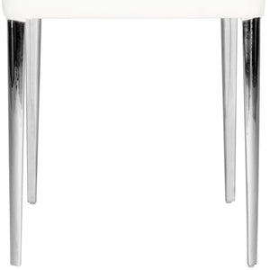 Safavieh BALTIC Side Chairs - Modern Design with Comfortable PU Upholstery for Stylish Dining and Living Spaces White FOX2012A-SET2