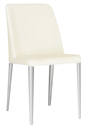 Safavieh BALTIC Side Chairs - Modern Design with Comfortable PU Upholstery for Stylish Dining and Living Spaces White FOX2012A-SET2