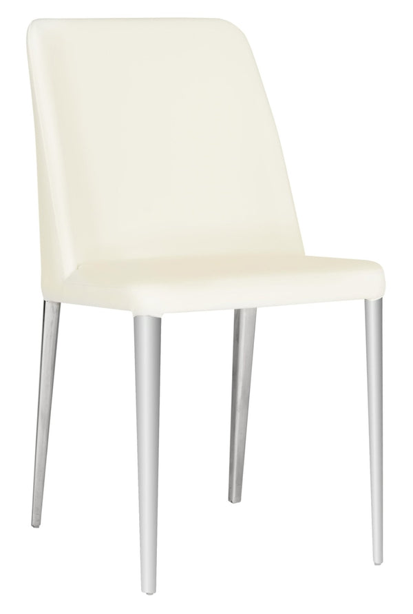 Safavieh BALTIC Side Chairs - Modern Design with Comfortable PU Upholstery for Stylish Dining and Living Spaces White FOX2012A-SET2