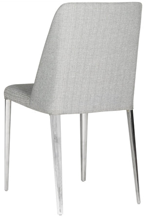 Safavieh BALTIC Grey Side Chairs - Modern PU Upholstered Dining Chairs with Metal Frame for Stylish Spaces FOX2012G-SET2