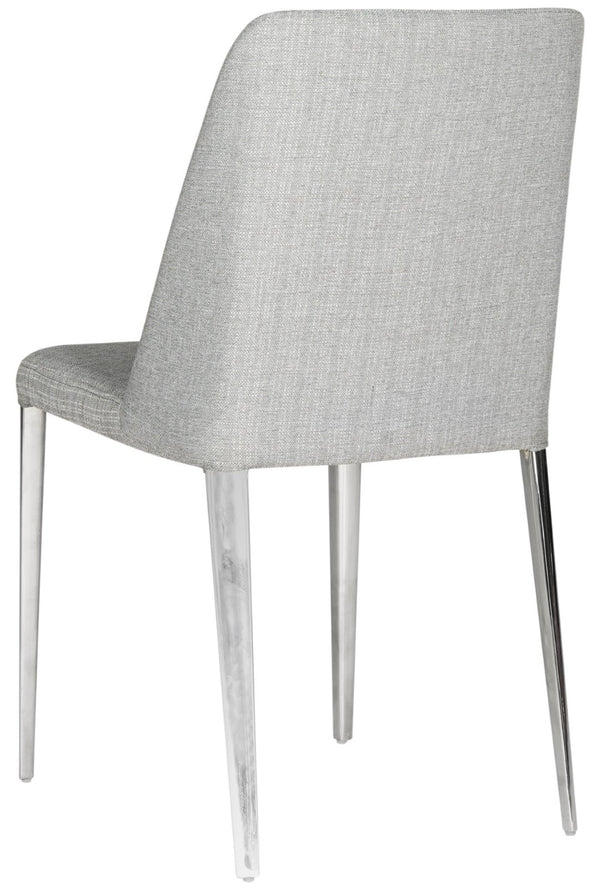Safavieh BALTIC Grey Side Chairs - Modern PU Upholstered Dining Chairs with Metal Frame for Stylish Spaces FOX2012G-SET2