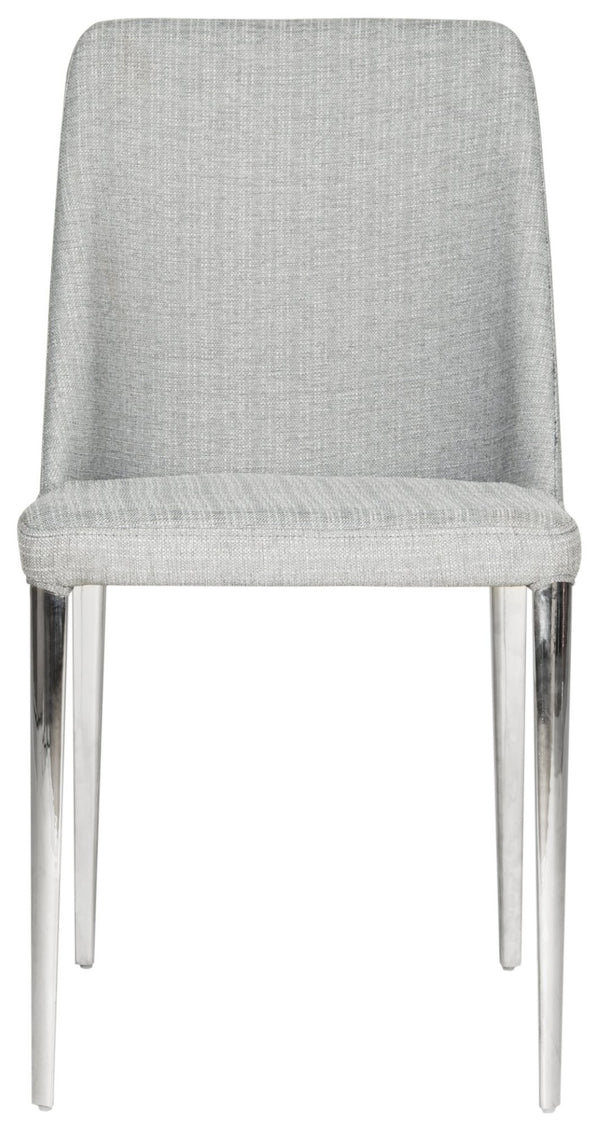 Safavieh BALTIC Grey Side Chairs - Modern PU Upholstered Dining Chairs with Metal Frame for Stylish Spaces FOX2012G-SET2