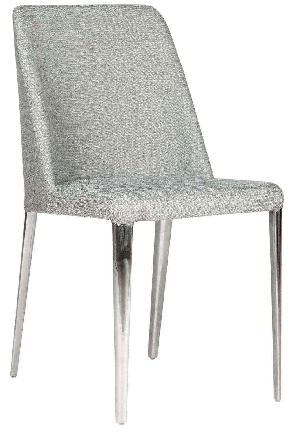 Safavieh BALTIC Grey Side Chairs - Modern PU Upholstered Dining Chairs with Metal Frame for Stylish Spaces FOX2012G-SET2