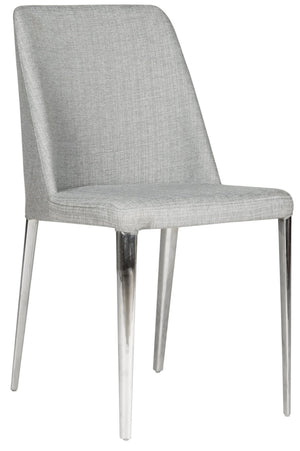 Safavieh BALTIC Grey Side Chairs - Modern PU Upholstered Dining Chairs with Metal Frame for Stylish Spaces FOX2012G-SET2
