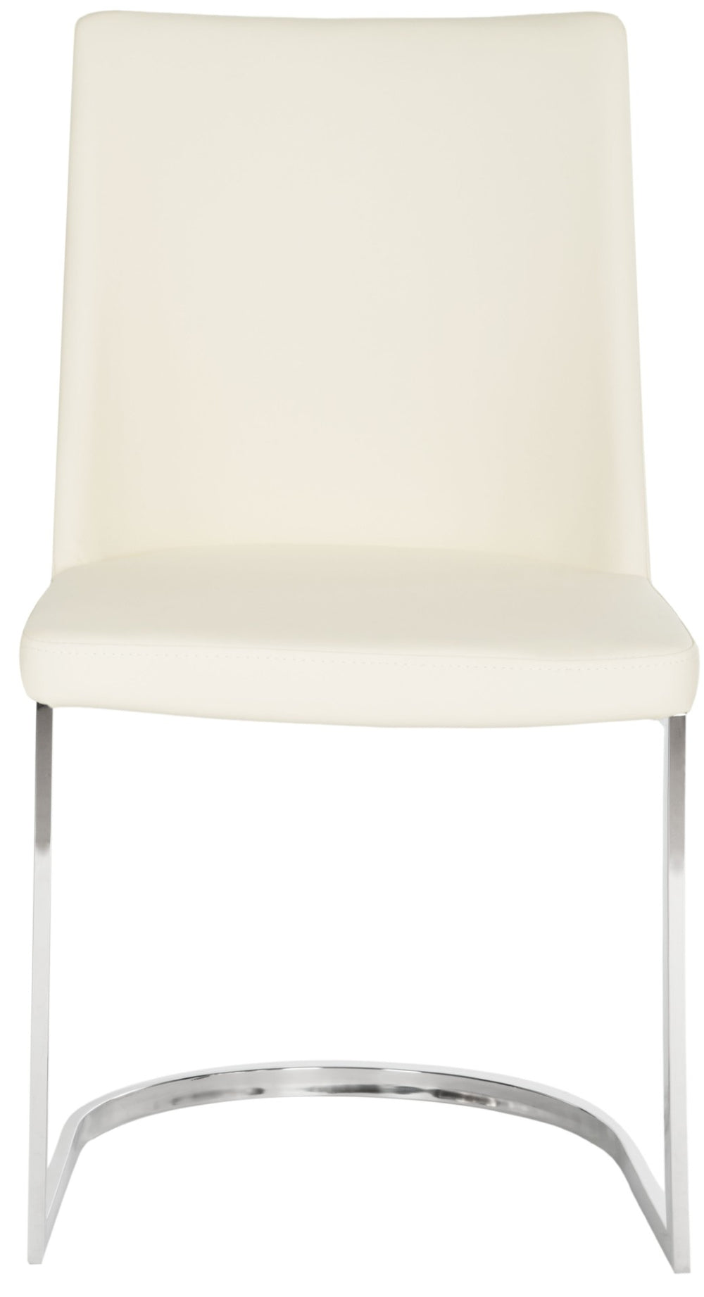 Safavieh PARKSTON Side Chairs – Contemporary Metal Frame with Soft Upholstery for Elegant Dining Comfort White FOX2013A-SET2