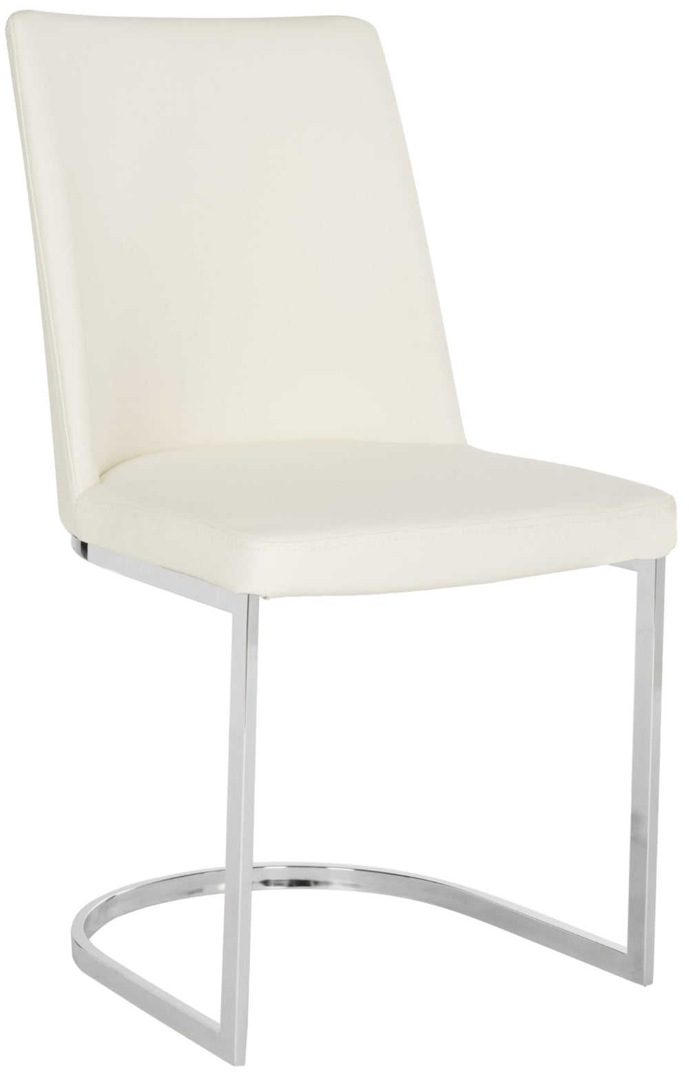 Safavieh PARKSTON Side Chairs – Contemporary Metal Frame with Soft Upholstery for Elegant Dining Comfort White FOX2013A-SET2