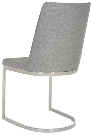 Safavieh Parkston Side Chair - Elegant Dark Grey Linen Dining Chair For Modern Home Décor & Comfort Grey Pu Fabric Fox2013g