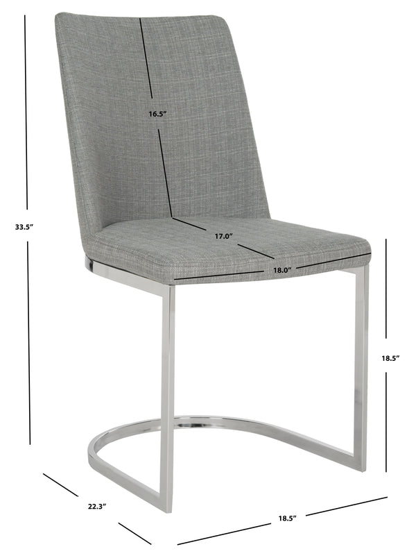 Safavieh Parkston Side Chair - Elegant Dark Grey Linen Dining Chair For Modern Home Décor & Comfort Grey Pu Fabric Fox2013g