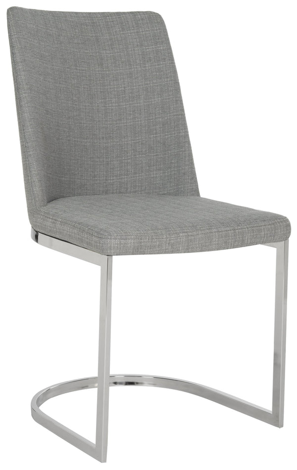 Safavieh Parkston Side Chair - Elegant Dark Grey Linen Dining Chair For Modern Home Décor & Comfort Grey Pu Fabric Fox2013g