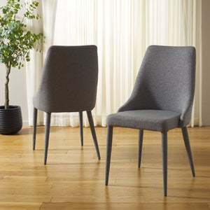Safavieh SUMMERSET Grey Linen Side Chairs - Contemporary Comfort & Style for Dining Rooms & Nooks FOX2014G-SET2