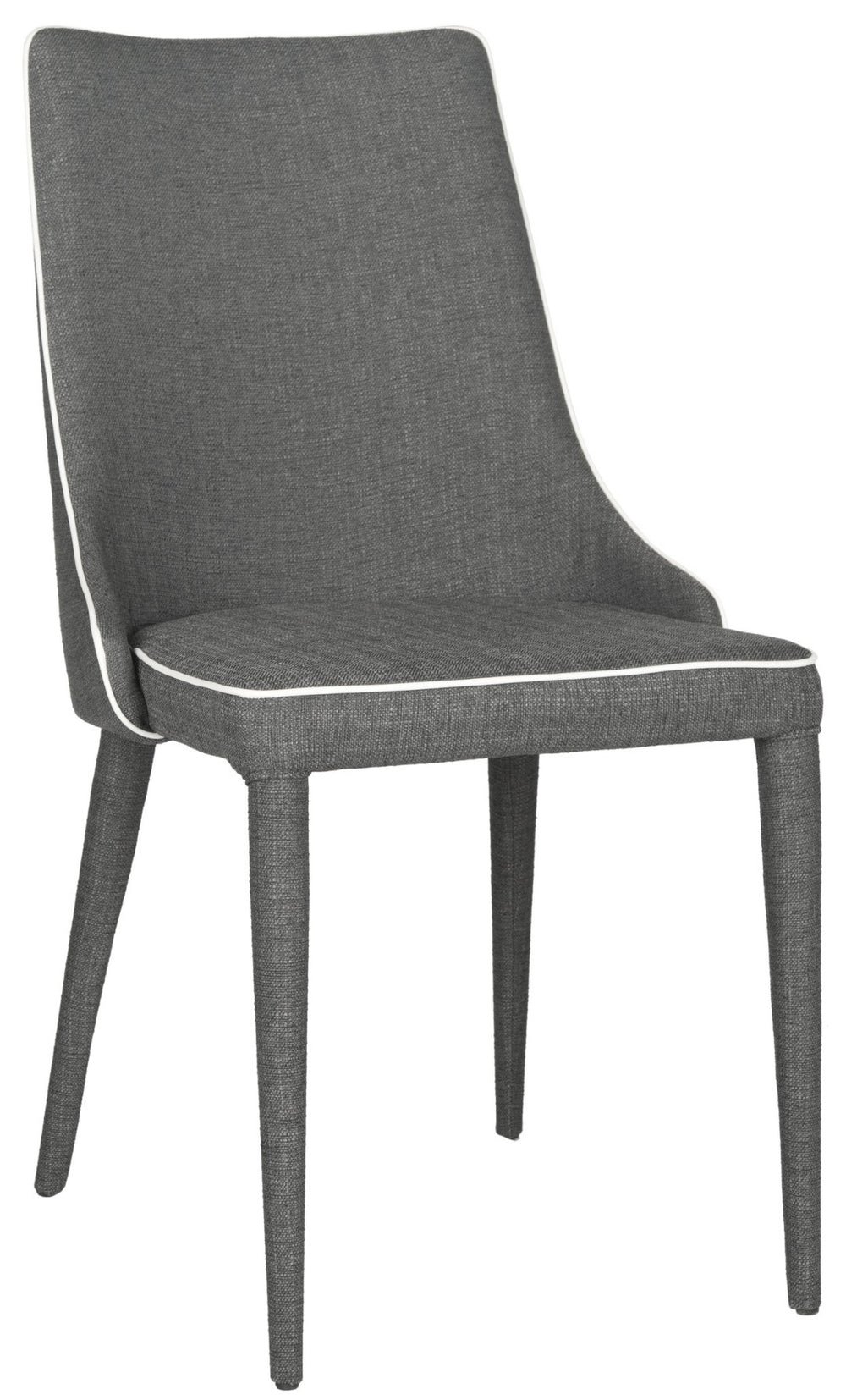 Safavieh SUMMERSET Side Chairs – Elegant Linen Look with Modern Comfort for Dining & Living Spaces, Versatile Use Grey / White FOX2014J-SET2