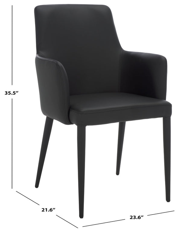 Safavieh Summerset Arm Chair - Mid-Century Modern Design With Plush Comfort For Home, Office, Or Reception Areas Black FOX2015B