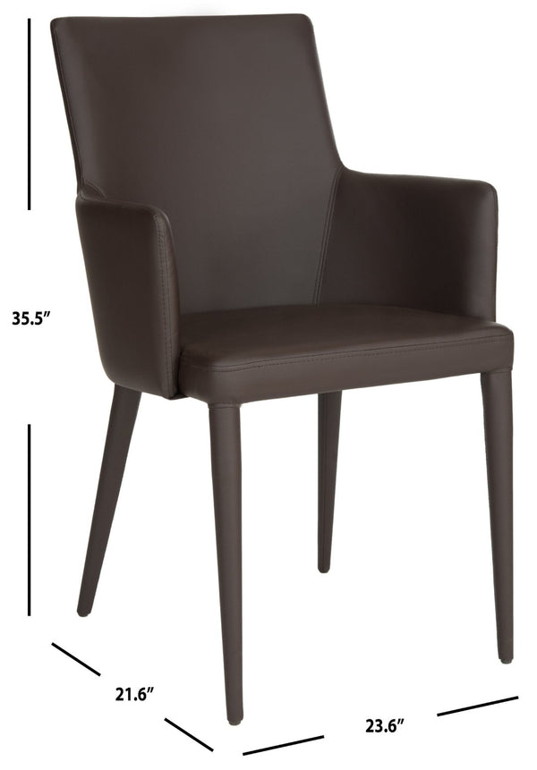 Safavieh Summerset Arm Chair - Mid-Century Modern Design With Plush Comfort For Home, Office, Or Reception Areas Brown FOX2015D