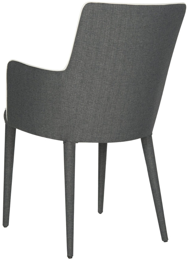 Safavieh Summerset Arm Chair - Mid-Century Modern Design With Plush Comfort For Home, Office, Or Reception Areas Grey/White FOX2015J