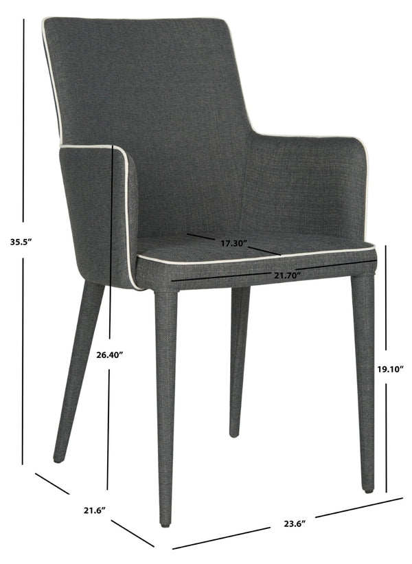 Safavieh Summerset Arm Chair - Mid-Century Modern Design With Plush Comfort For Home, Office, Or Reception Areas Grey/White FOX2015J