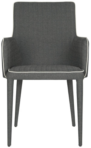 Safavieh Summerset Arm Chair - Mid-Century Modern Design With Plush Comfort For Home, Office, Or Reception Areas Grey/White FOX2015J