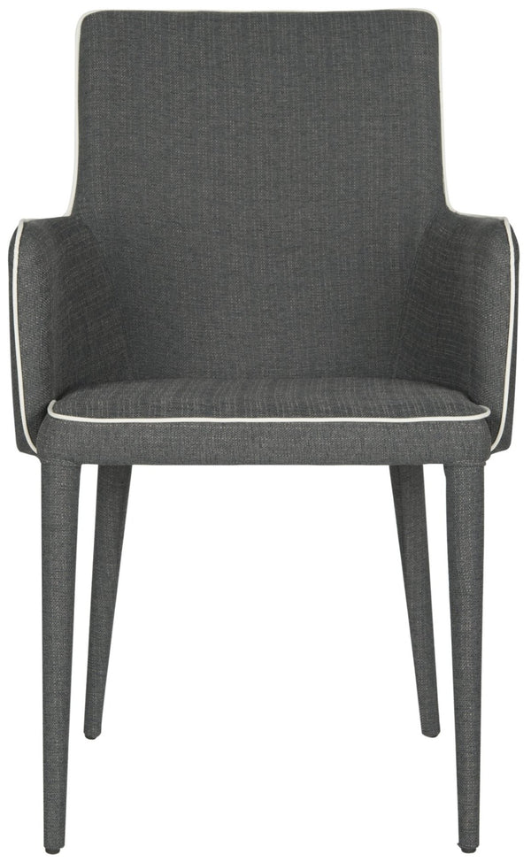 Safavieh Summerset Arm Chair - Mid-Century Modern Design With Plush Comfort For Home, Office, Or Reception Areas Grey/White FOX2015J