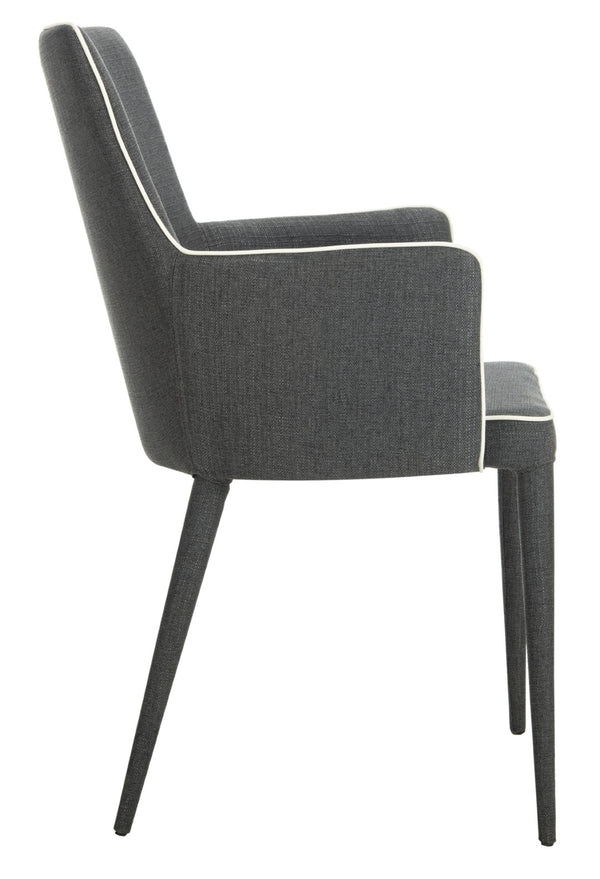 Safavieh Summerset Arm Chair - Mid-Century Modern Design With Plush Comfort For Home, Office, Or Reception Areas Grey/White FOX2015J