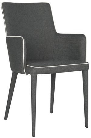 Safavieh Summerset Arm Chair - Mid-Century Modern Design With Plush Comfort For Home, Office, Or Reception Areas Grey/White FOX2015J