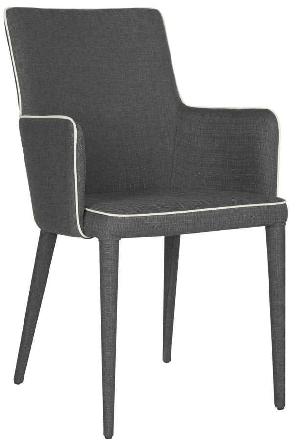 Safavieh Summerset Arm Chair - Mid-Century Modern Design With Plush Comfort For Home, Office, Or Reception Areas Grey/White FOX2015J