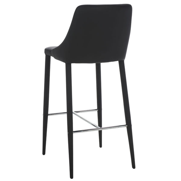 Safavieh Summerset Bar Stool - Contemporary Urban Style With Pu Leather Comfort For Modern Kitchen Spaces Black FOX2016B