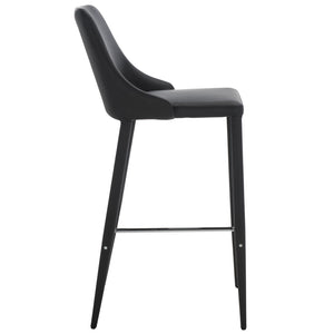 Safavieh Summerset Bar Stool - Contemporary Urban Style With Pu Leather Comfort For Modern Kitchen Spaces Black FOX2016B