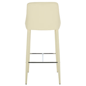 Safavieh Summerset Bar Stool - Contemporary Urban Style With Pu Leather Comfort For Modern Kitchen Spaces Butter Cream FOX2016C
