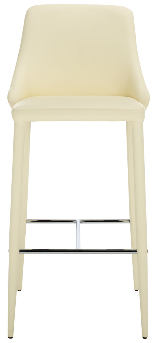 Safavieh Summerset Bar Stool - Contemporary Urban Style With Pu Leather Comfort For Modern Kitchen Spaces Butter Cream FOX2016C