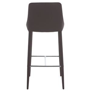 Safavieh Summerset Bar Stool - Contemporary Urban Style With Pu Leather Comfort For Modern Kitchen Spaces Brown FOX2016D