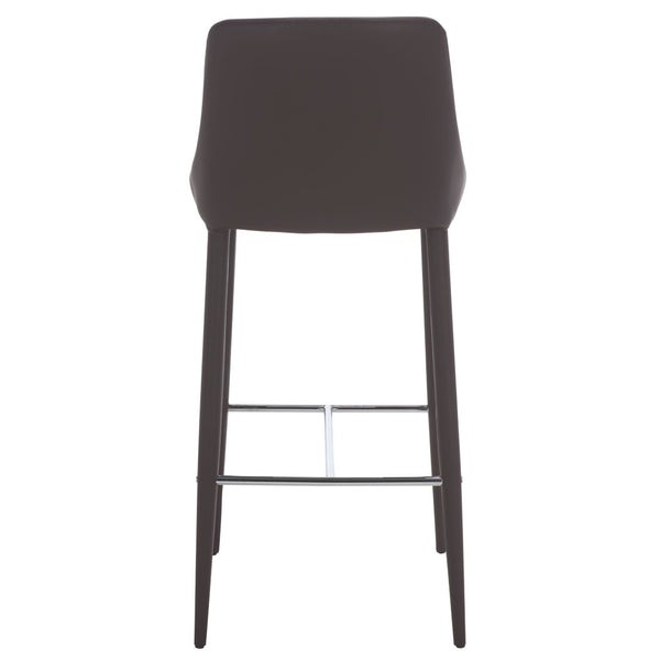 Safavieh Summerset Bar Stool - Contemporary Urban Style With Pu Leather Comfort For Modern Kitchen Spaces Brown FOX2016D