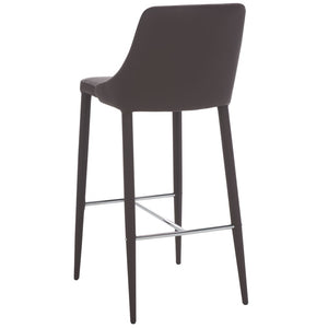 Safavieh Summerset Bar Stool - Contemporary Urban Style With Pu Leather Comfort For Modern Kitchen Spaces Brown FOX2016D