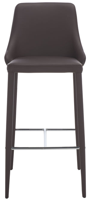 Safavieh Summerset Bar Stool - Contemporary Urban Style With Pu Leather Comfort For Modern Kitchen Spaces Brown FOX2016D