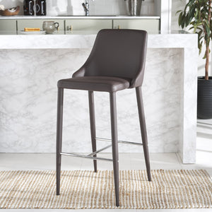 Safavieh Summerset Bar Stool - Contemporary Urban Style With Pu Leather Comfort For Modern Kitchen Spaces Brown FOX2016D