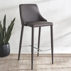 Safavieh Summerset Bar Stool - Contemporary Urban Style With Pu Leather Comfort For Modern Kitchen Spaces Brown FOX2016D