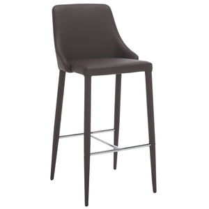 Safavieh Summerset Bar Stool - Contemporary Urban Style With Pu Leather Comfort For Modern Kitchen Spaces Brown FOX2016D