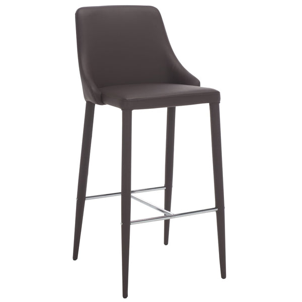 Safavieh Summerset Bar Stool - Contemporary Urban Style With Pu Leather Comfort For Modern Kitchen Spaces Brown FOX2016D