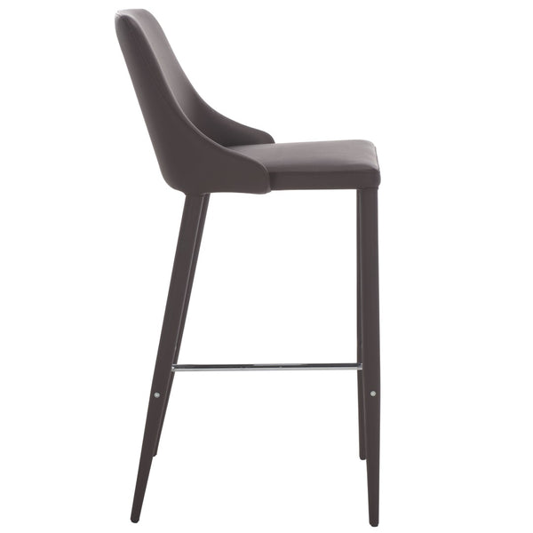 Safavieh Summerset Bar Stool - Contemporary Urban Style With Pu Leather Comfort For Modern Kitchen Spaces Brown FOX2016D