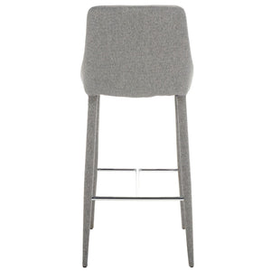 Safavieh Summerset Bar Stool - Contemporary Urban Style With Pu Leather Comfort For Modern Kitchen Spaces Grey Linen FOX2016G