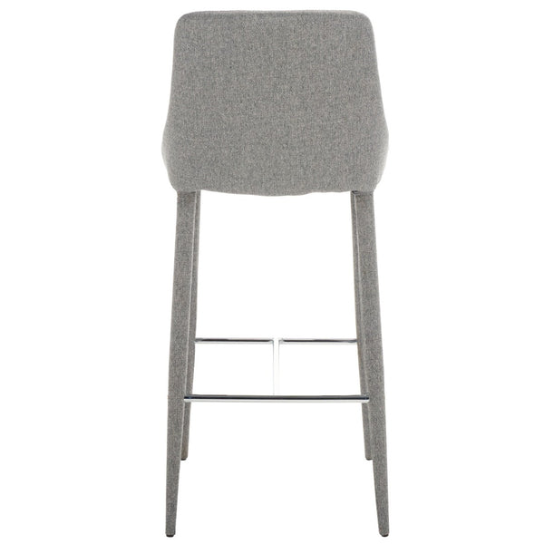 Safavieh Summerset Bar Stool - Contemporary Urban Style With Pu Leather Comfort For Modern Kitchen Spaces Grey Linen FOX2016G