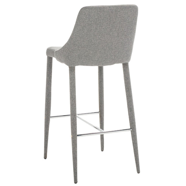 Safavieh Summerset Bar Stool - Contemporary Urban Style With Pu Leather Comfort For Modern Kitchen Spaces Grey Linen FOX2016G