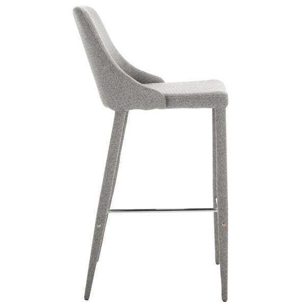 Safavieh Summerset Bar Stool - Contemporary Urban Style With Pu Leather Comfort For Modern Kitchen Spaces Grey Linen FOX2016G