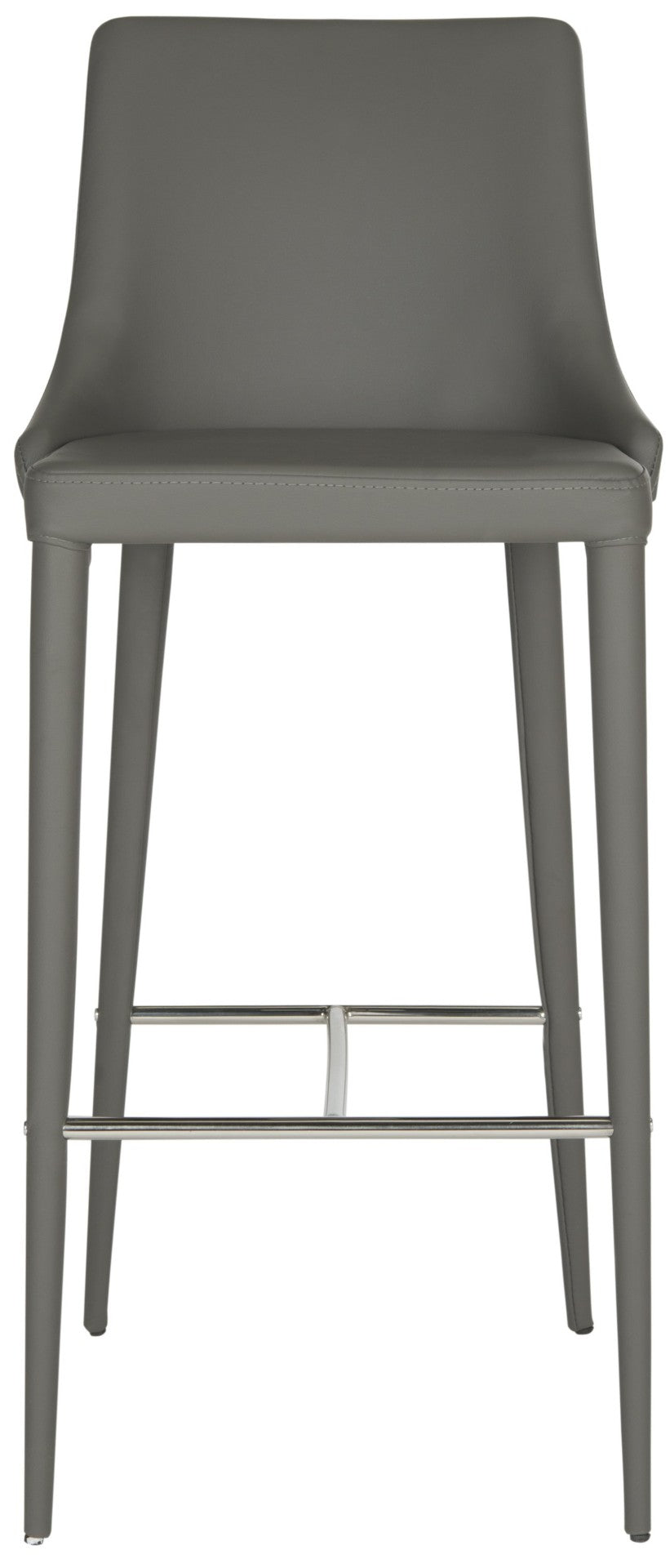 Safavieh Summerset Bar Stool - Contemporary Urban Style With Pu Leather Comfort For Modern Kitchen Spaces Grey FOX2016H