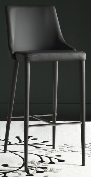 Safavieh Summerset Bar Stool - Contemporary Urban Style With Pu Leather Comfort For Modern Kitchen Spaces Grey FOX2016H