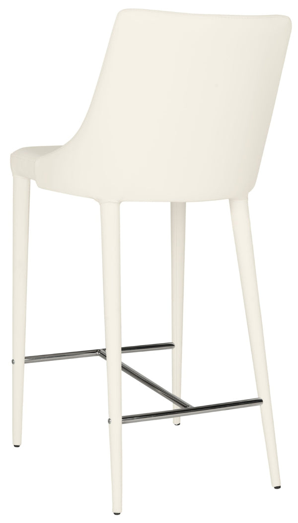Safavieh SUMMERSET Counter Stools - Modern Minimalist Design for Stylish Kitchen and Bar Seating Solutions White FOX2017A-SET2